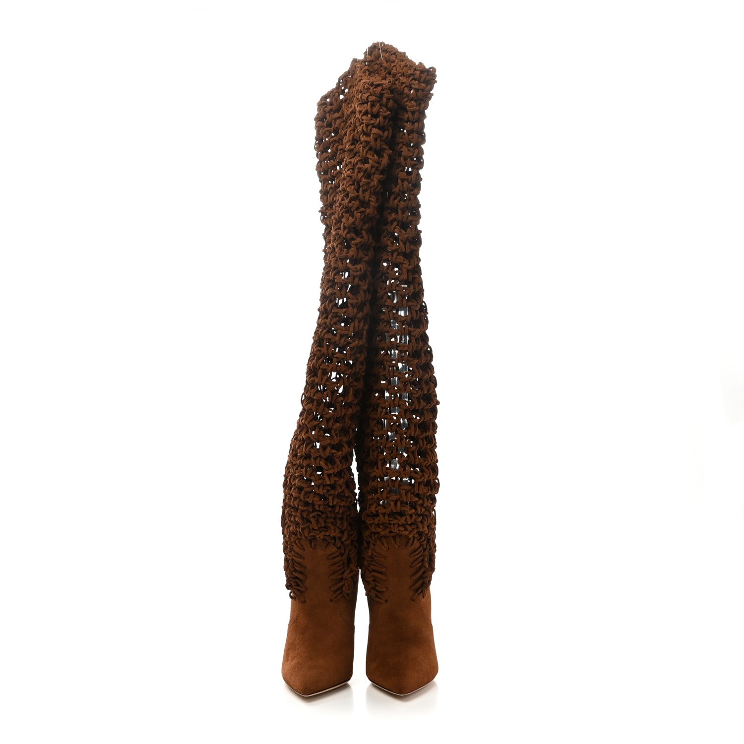 Saint Laurent Suede Twine Soho Niki 105 Thigh High Boots 37 Light Land 2 of 6