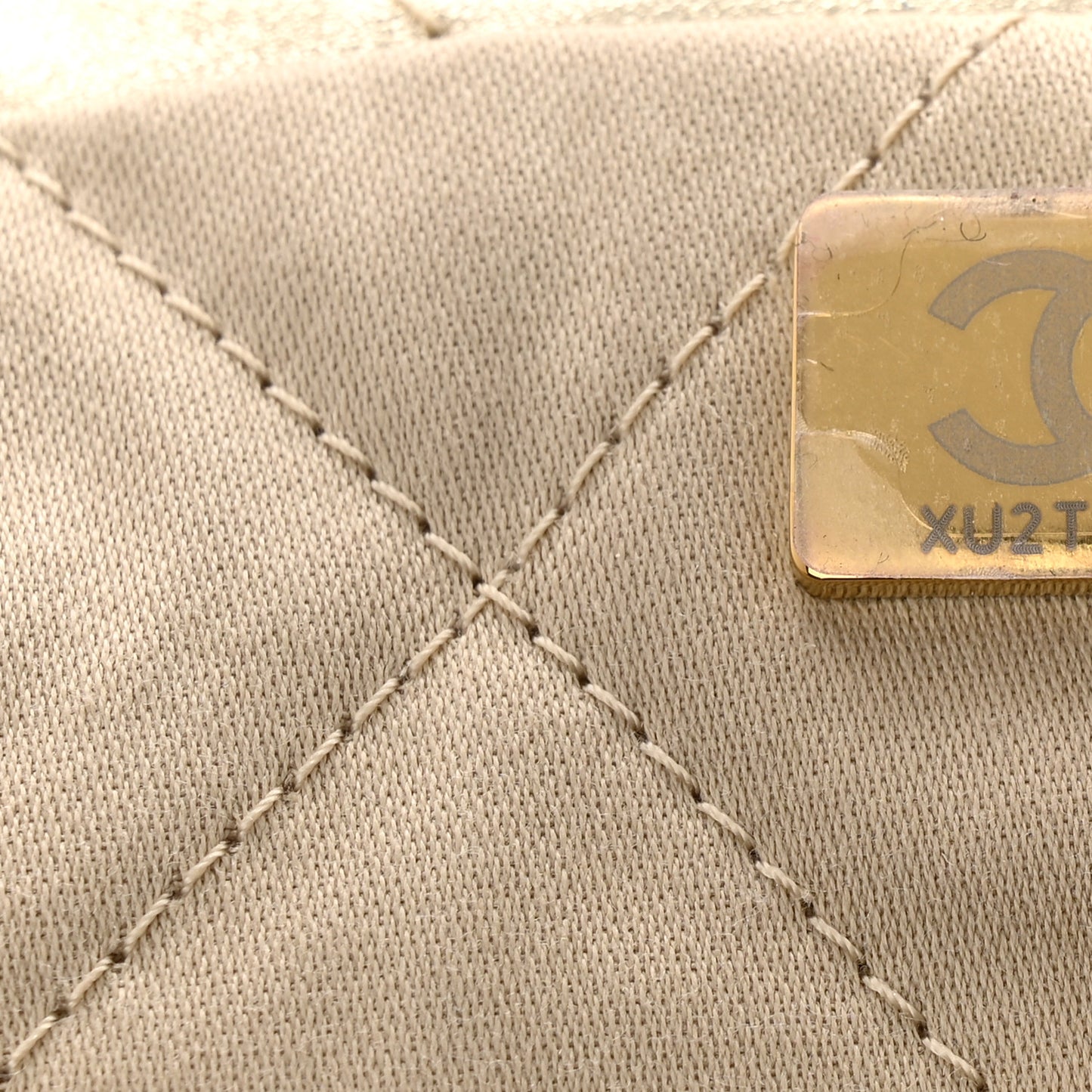 Metallic Calfskin Quilted Small Chanel 22 Light Gold