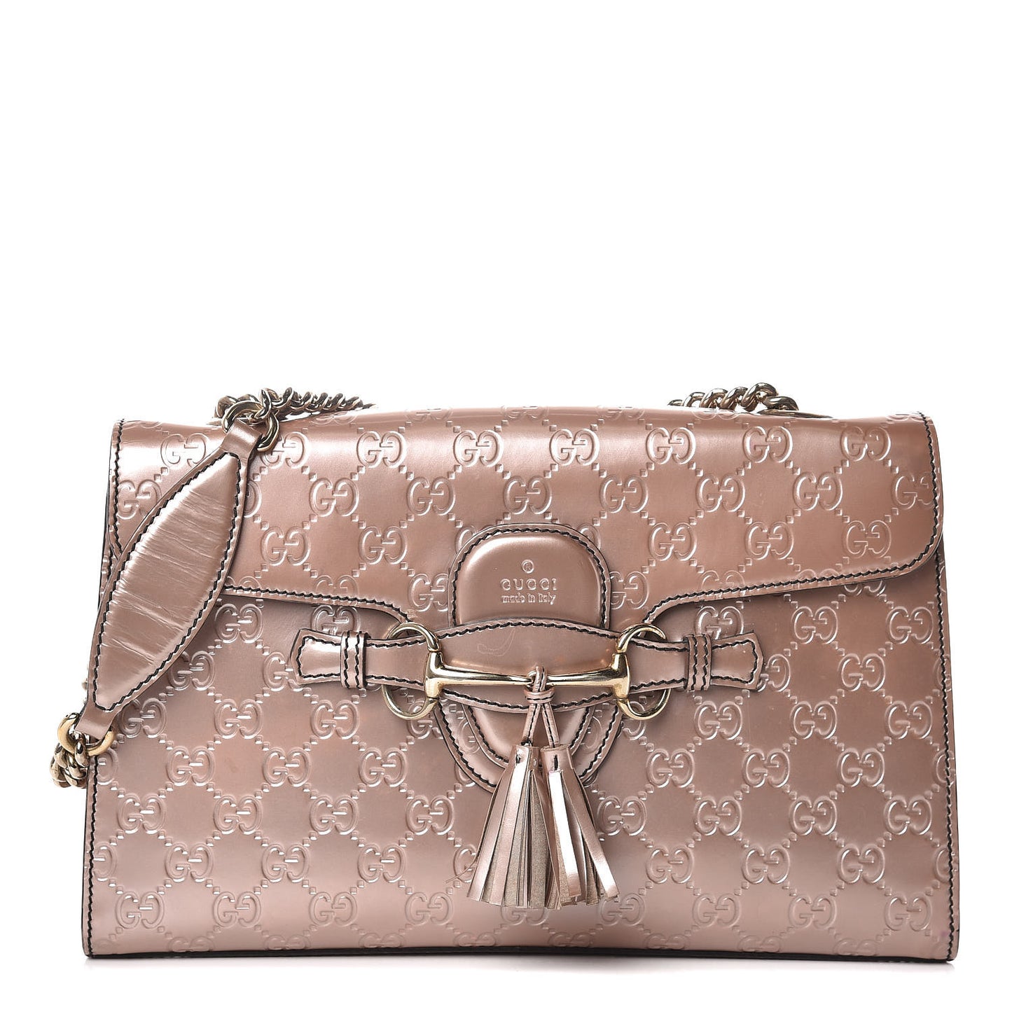 Shine Guccissima Medium Emily Chain Shoulder Bag Dark Cipria