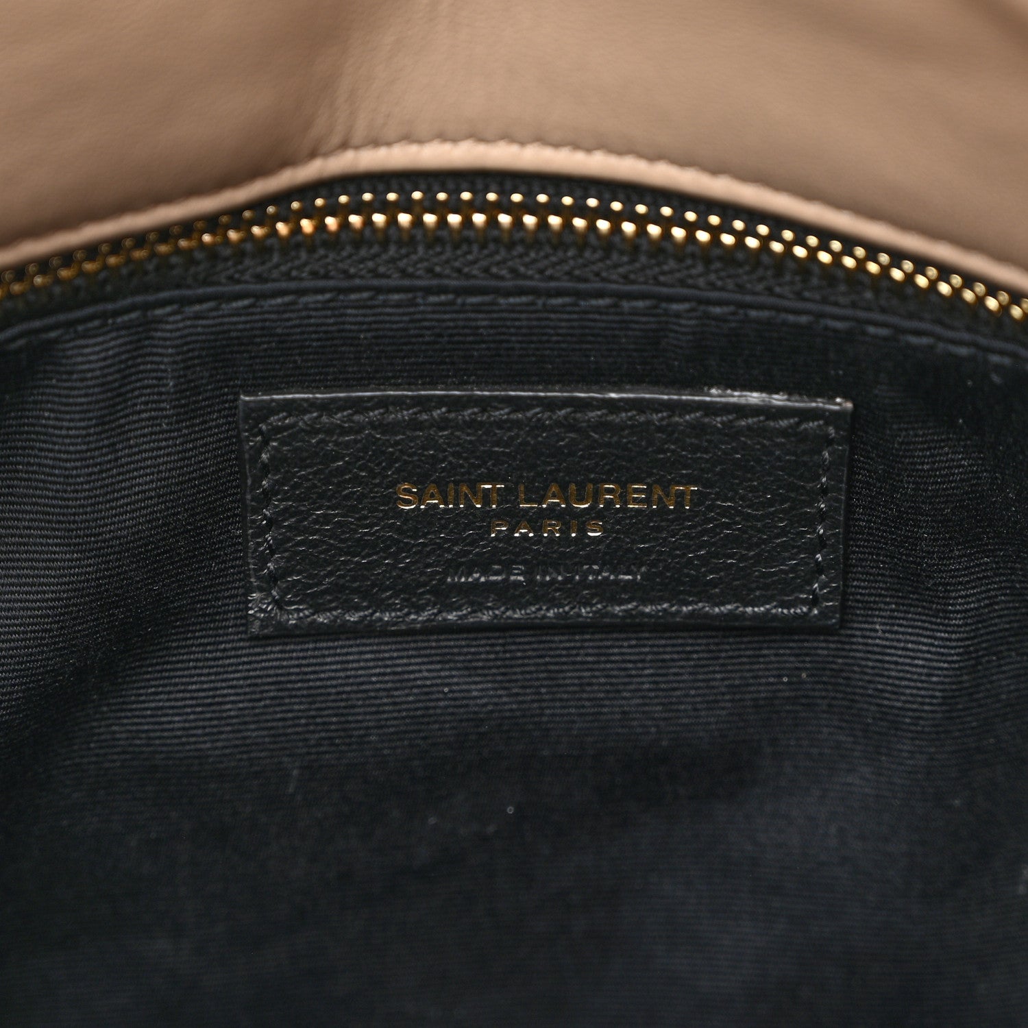 Saint Laurent Lambskin Quilted Small Loulou Puffer Monogram Chain Satchel Dark Beige 6 of 10