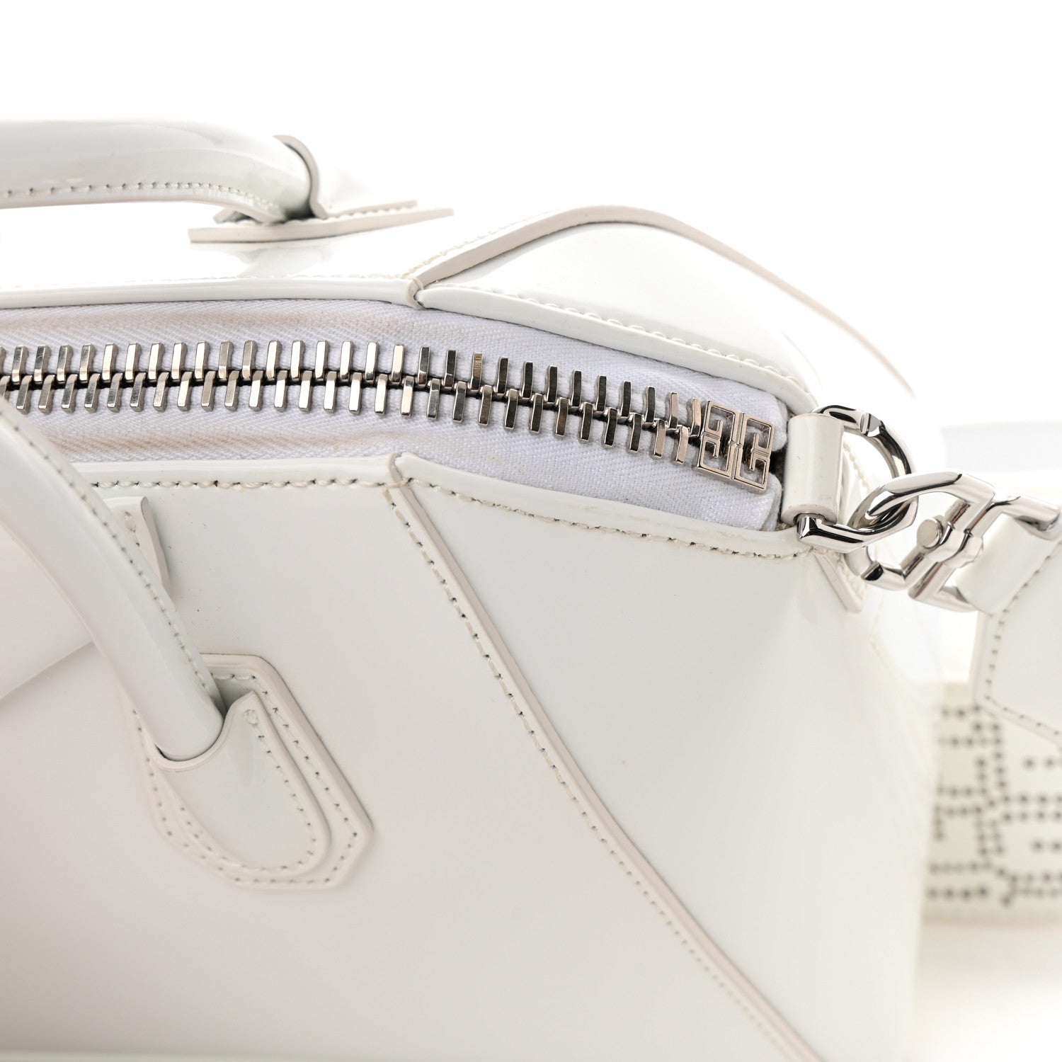 Givenchy Patent Calfskin Perforated Mini 4G Antigona Ivory 13 of 13