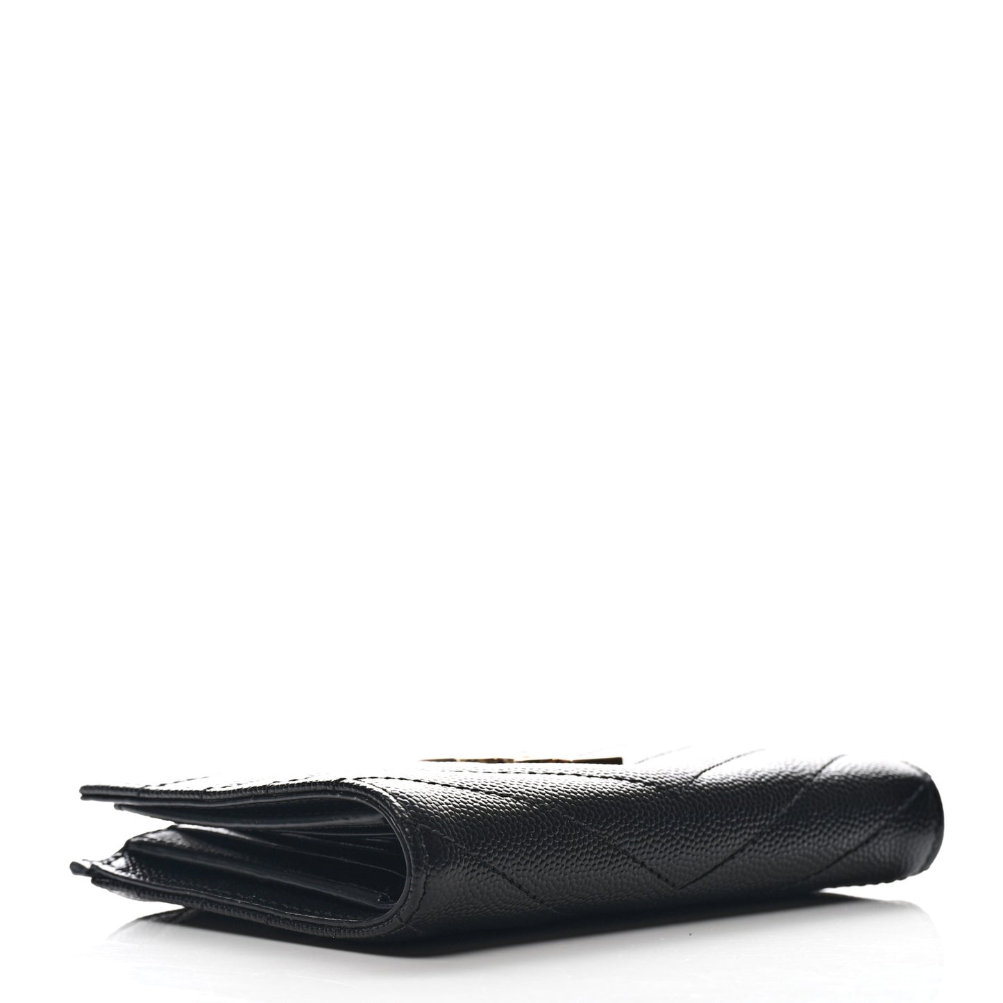 Grain De Poudre Matelasse Chevron Monogram Zipped Card Case Black