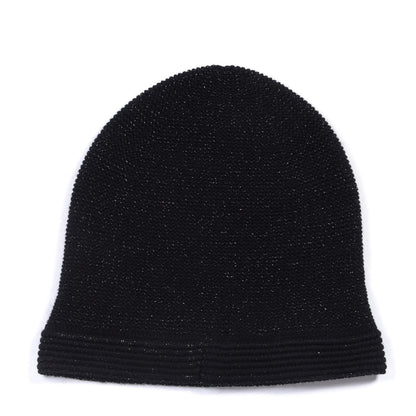 Chanel Cashmere Blend CC Beanie Hat Black 2 of 3
