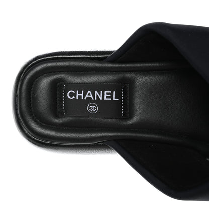 Chanel Fabric CC Mules Sandals 41 Black 7 of 10