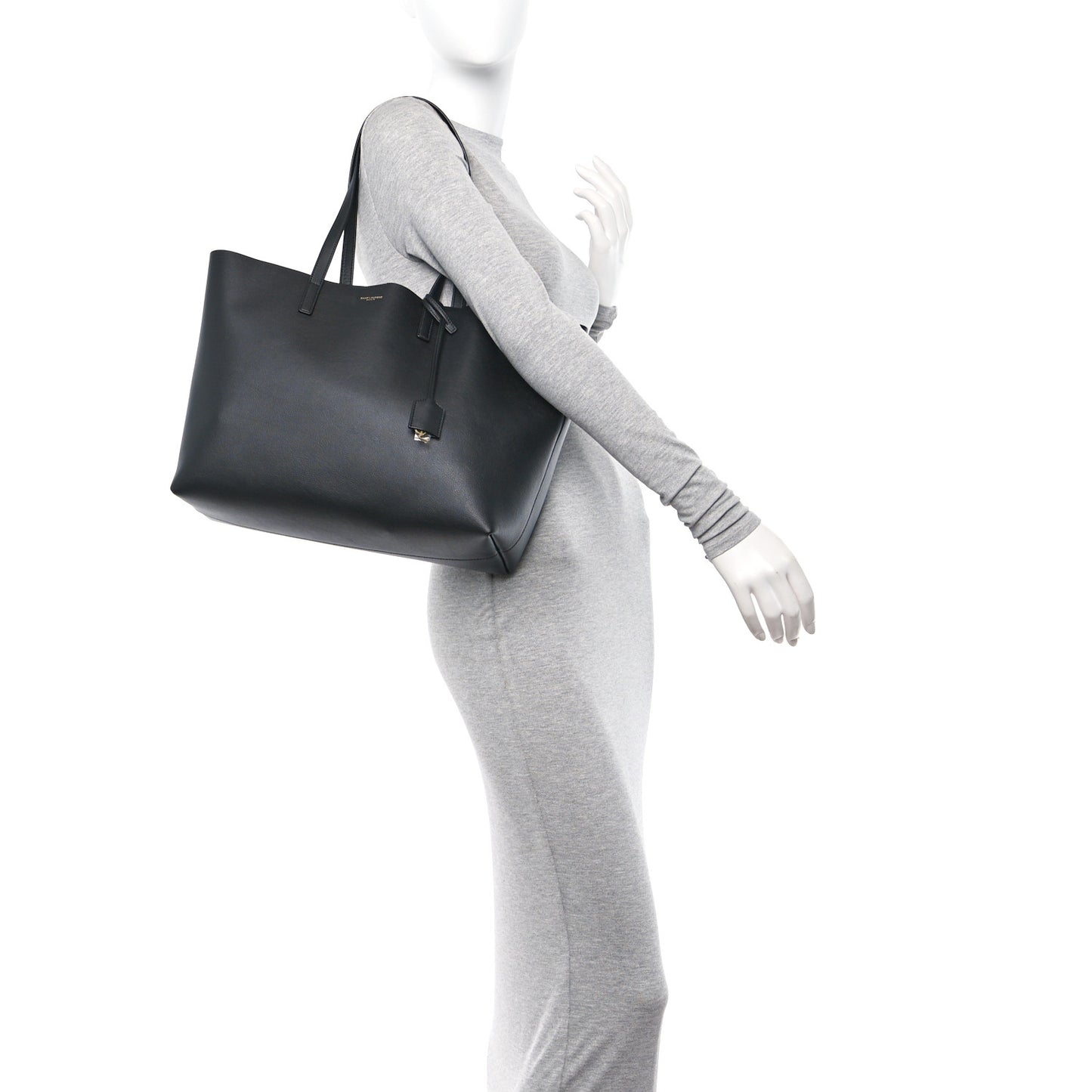 Calfskin Large Shopping Tote Black