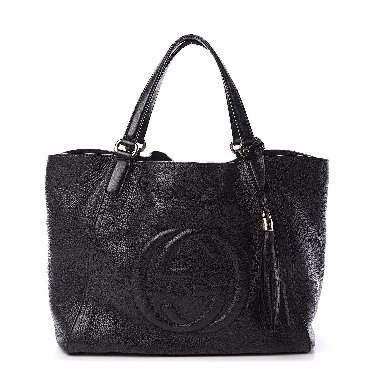 Gucci Pebbled Calfskin Medium Soho Shoulder Bag Black 1 of 8