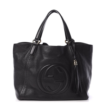 Gucci Pebbled Calfskin Medium Soho Shoulder Bag Black 1 of 8