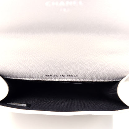 Chanel Caviar Quilted My Everything Clutch With Chain White Black 4 of 9