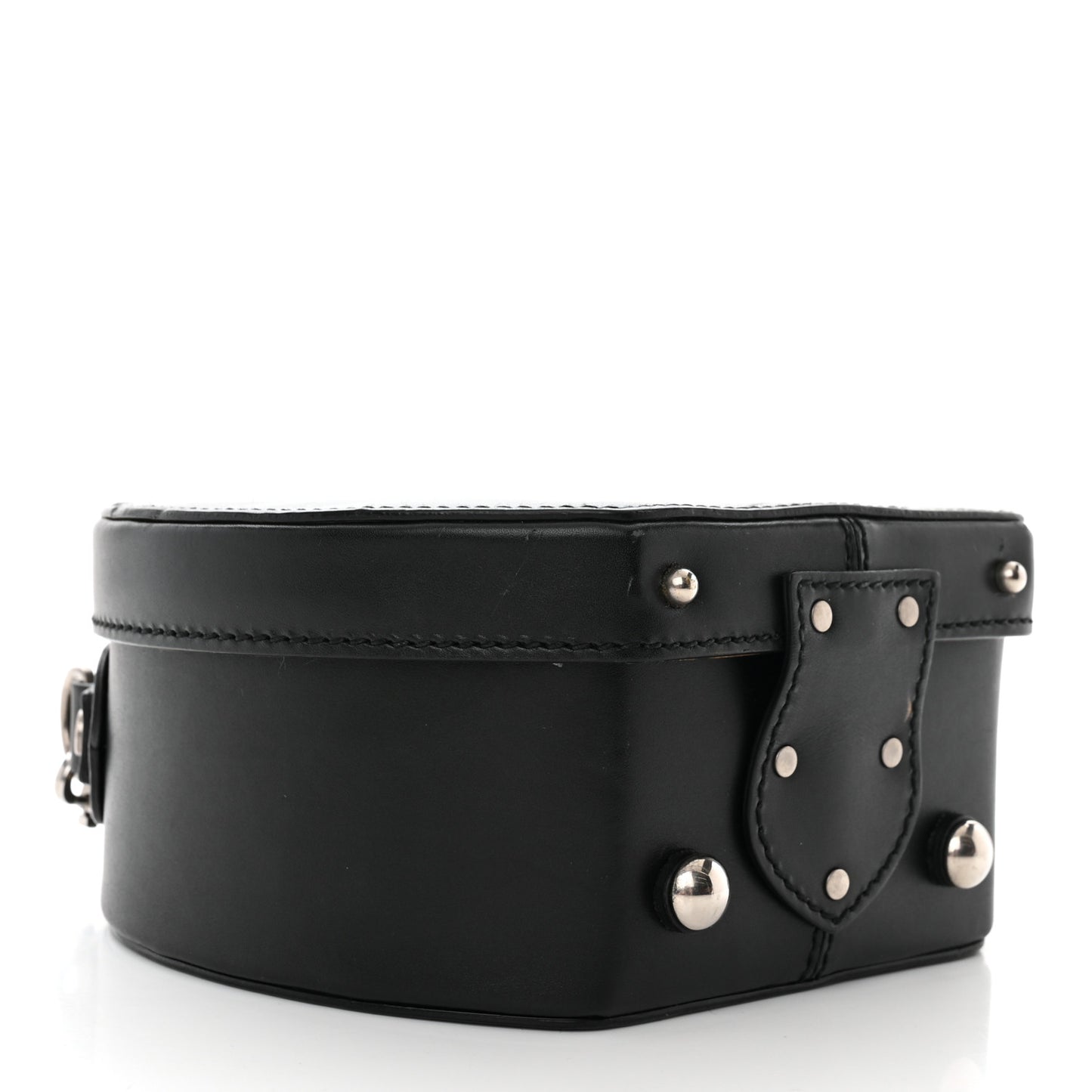 Calfskin Small Mica Hat Box Black