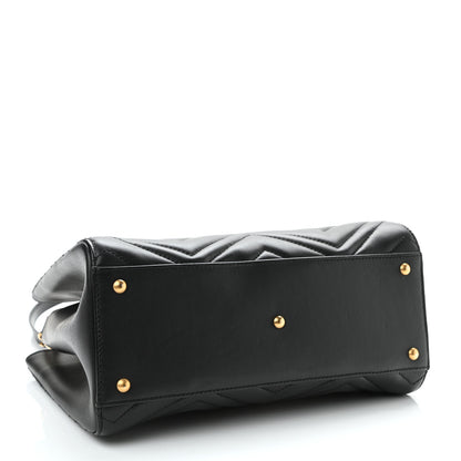 Gucci Calfskin Matelasse Small GG Marmont Tote Black 3 of 9