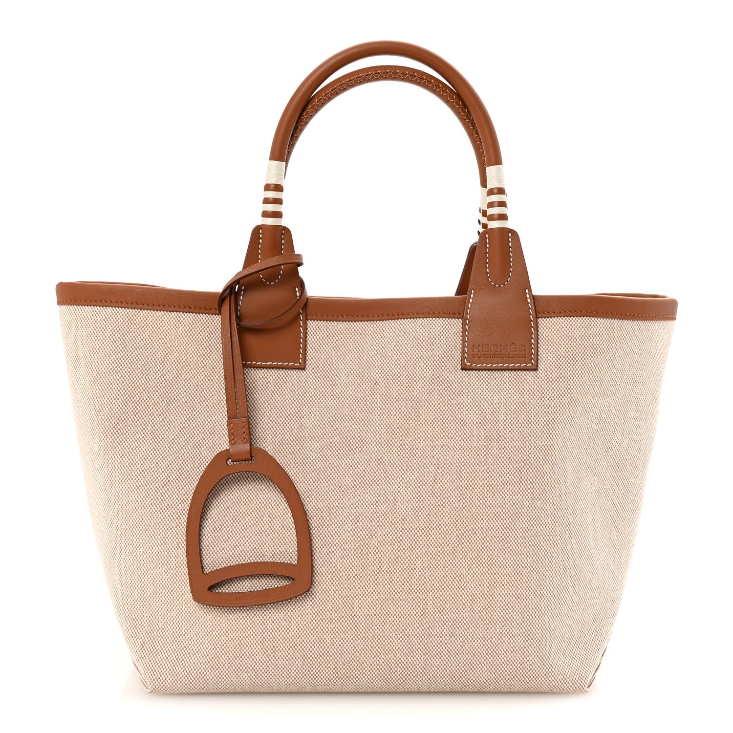 Hermes Military Toile Canvas Swift Steeple 25 Bag Gold 1 of 10