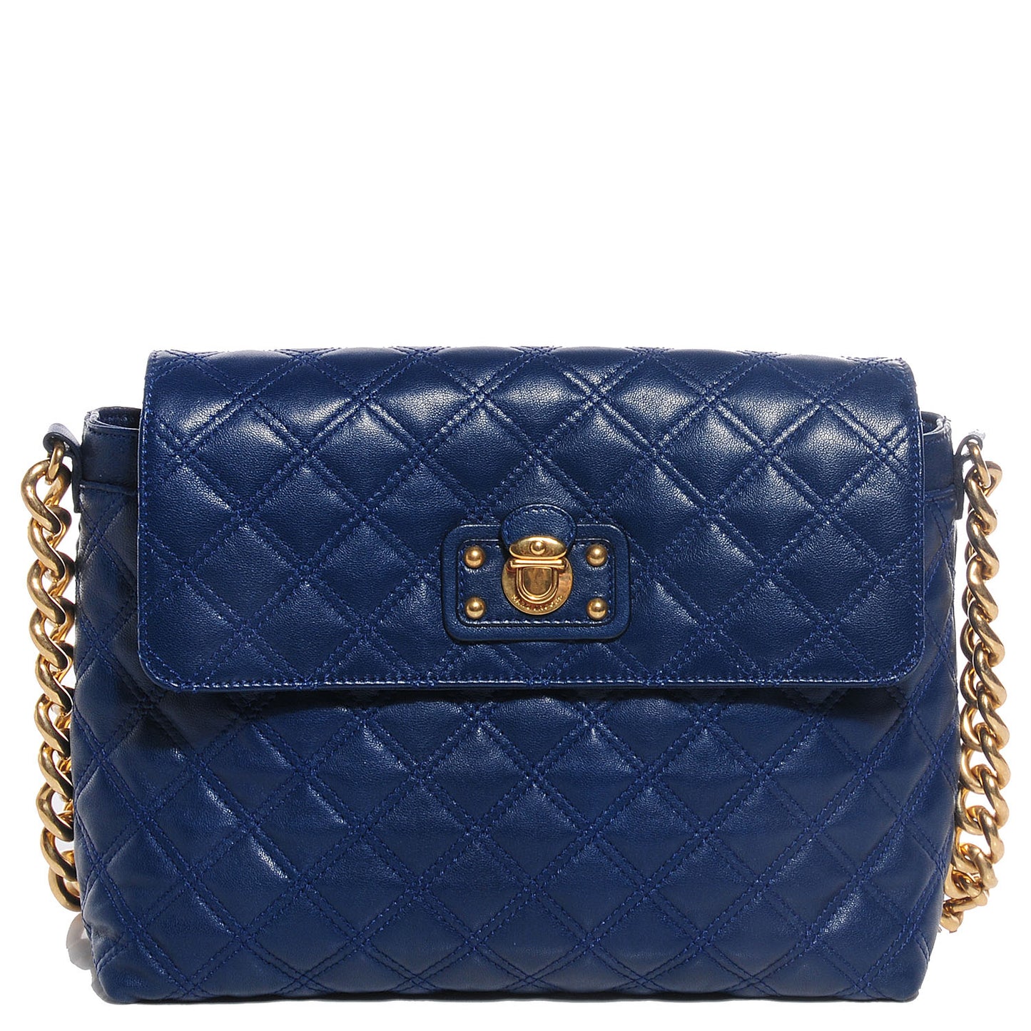 Lambskin Quilted The XL Single Flap Navy