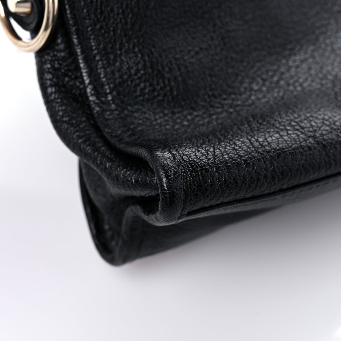 Chevre Gold Metallic Edge Hardware Mini City Black