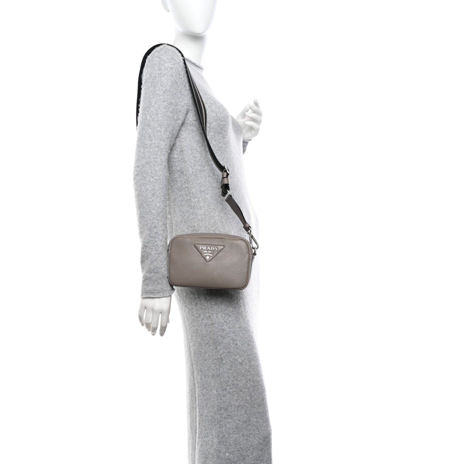 Prada Vitello Daino Soft Small Camera Crossbody Argilla 2 of 9