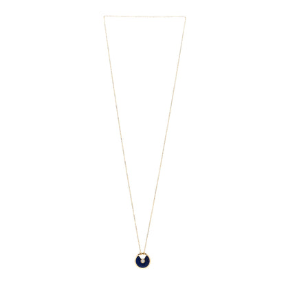 Cartier 18K Yellow Gold Diamond Lapis Lazuli SM Amulette de Cartier Pendant Necklace 3 of 4