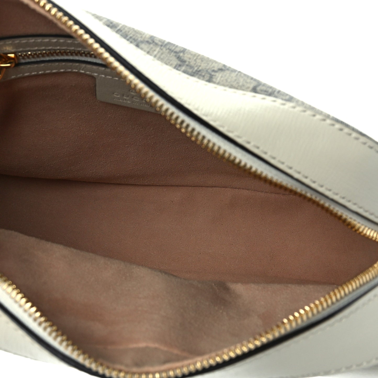 GG Supreme Monogram Small Horsebit 1955 Shoulder Bag Beige Mystic White