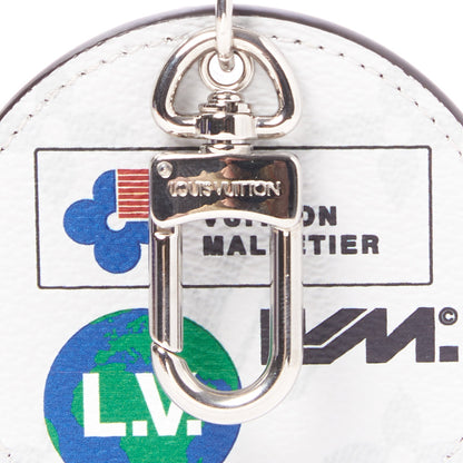 Louis Vuitton Taiga Monogram Logo Illustre Bag Charm Key Holder White 4 of 5