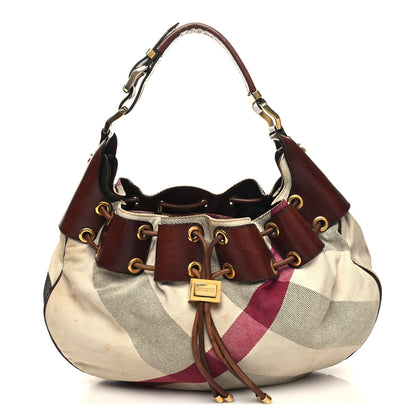 Burberry Canvas Mega Nova Check Warrior Shoulder Bag Brown 1 of 16