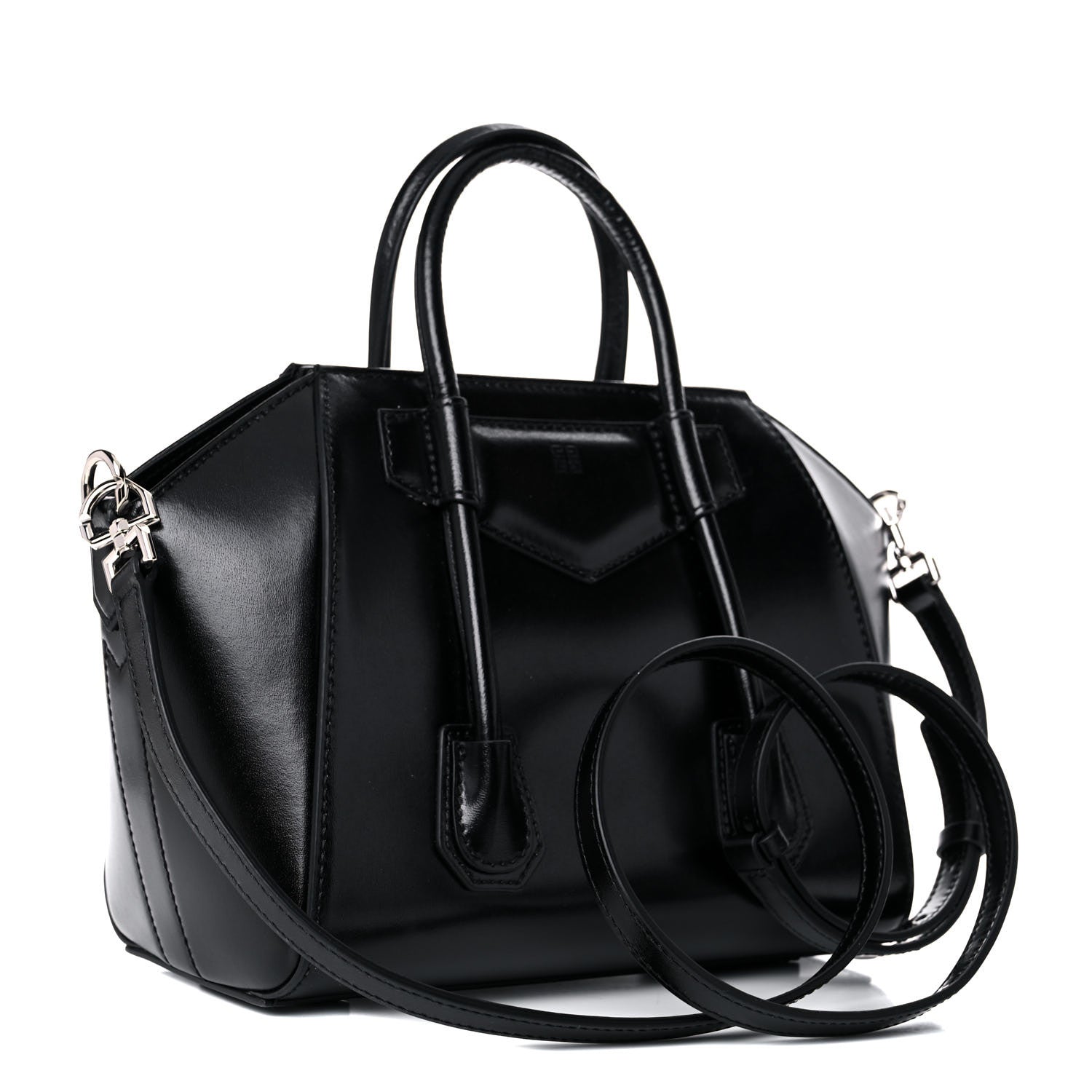 Givenchy Box Calfskin Mini Lock Antigona Shoulder Bag Black 3 of 13