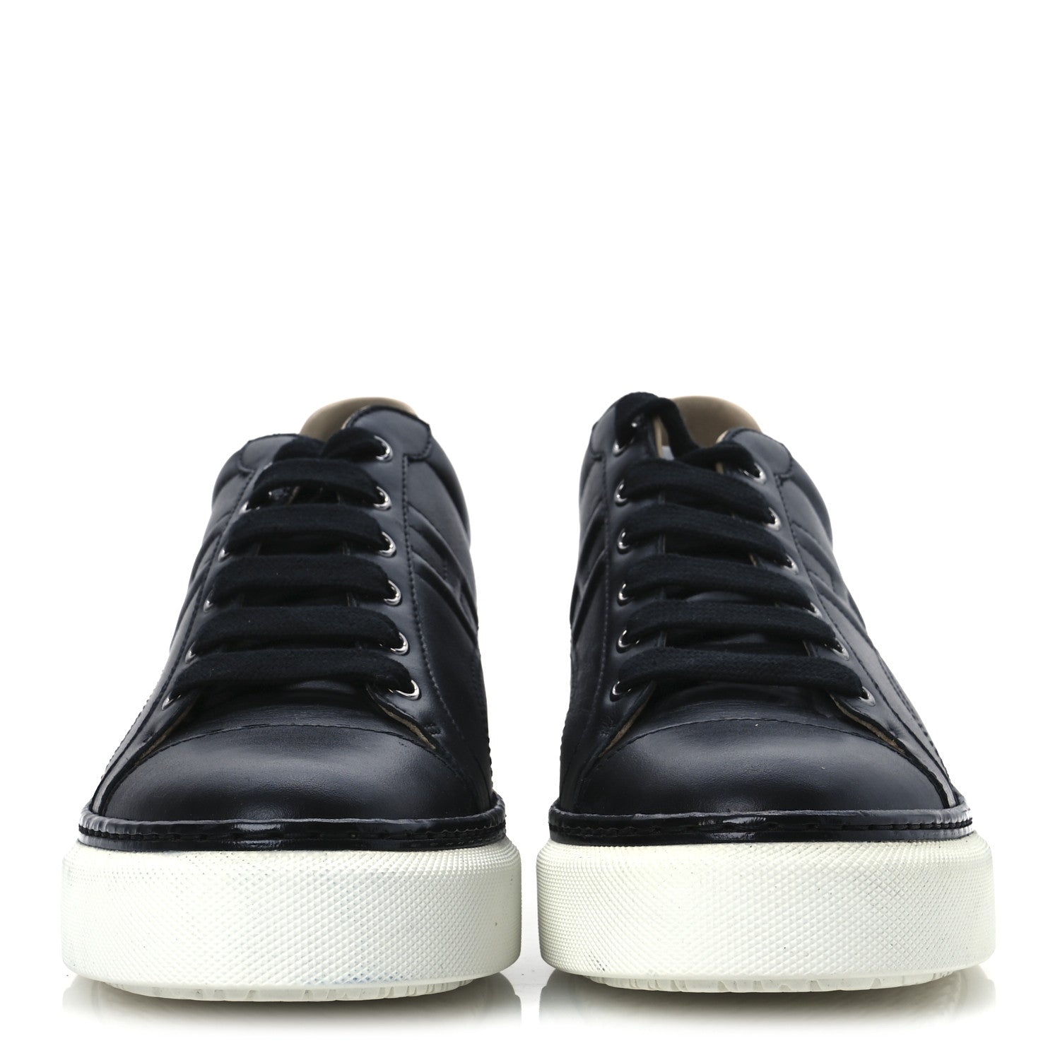 Hermes Calfskin Womens Polo Sneakers 39 Black White 3 of 12