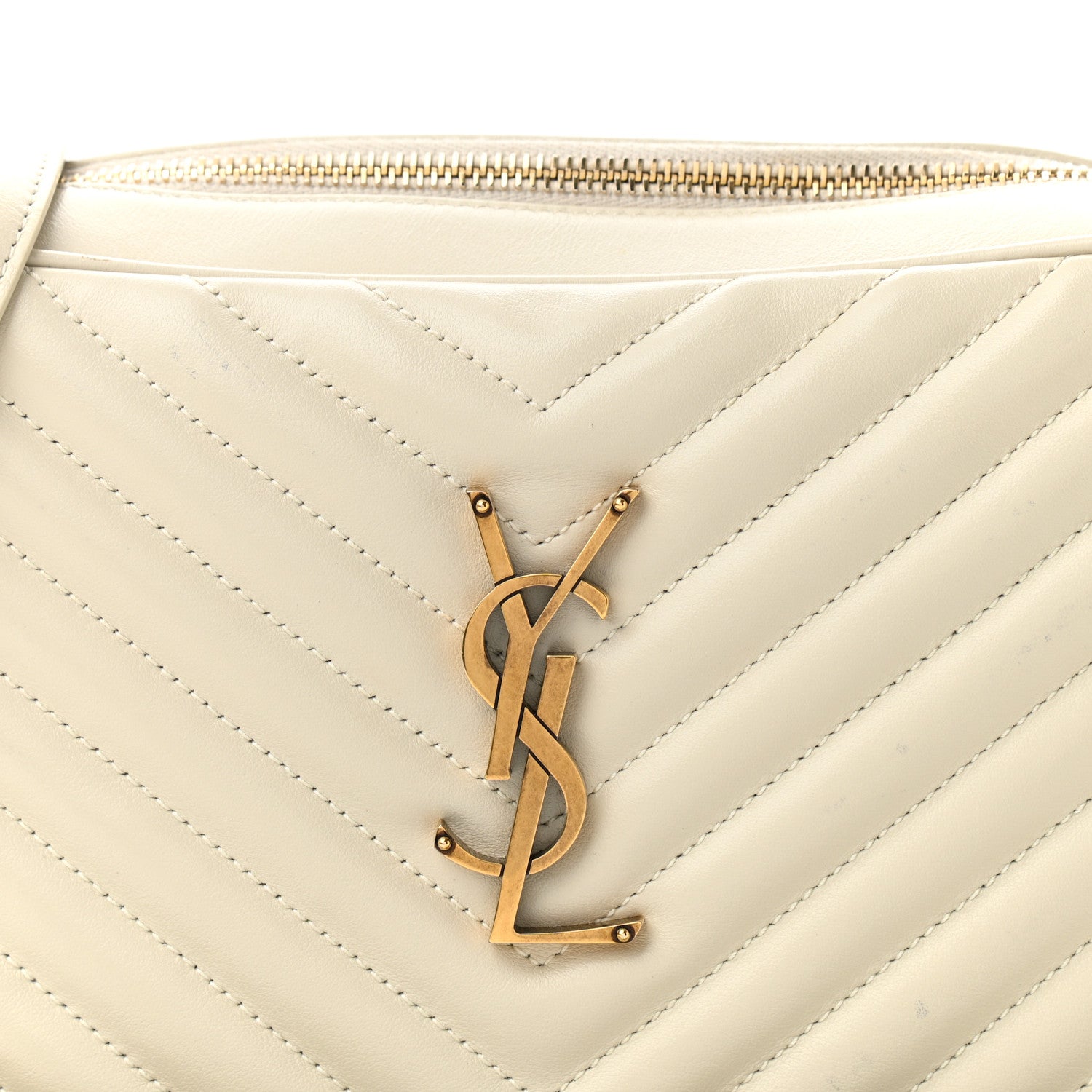 Saint Laurent Calfskin Matelasse Monogram Lou Camera Bag Crema Soft 9 of 13