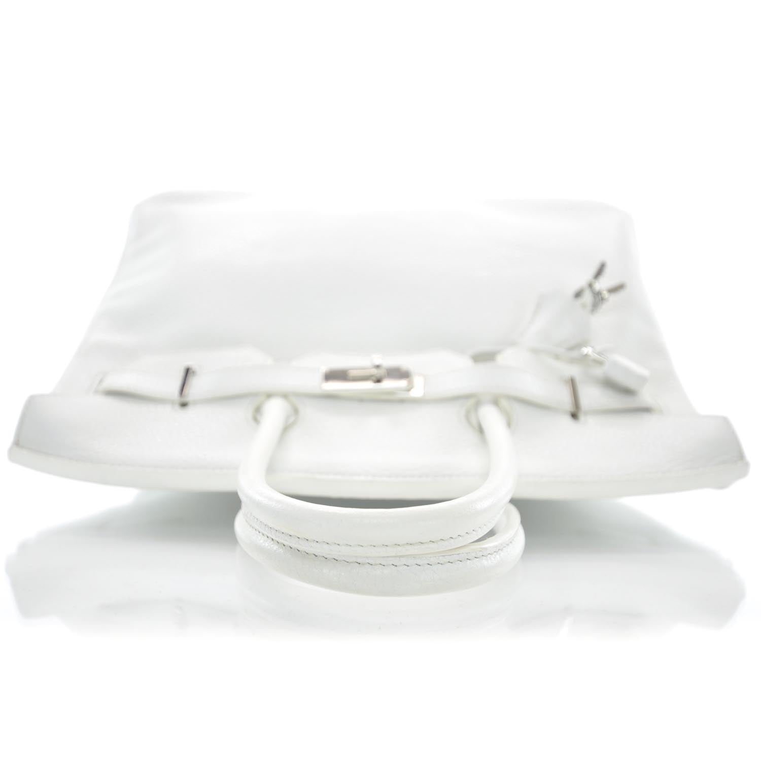 Hermes Taurillon Clemence Birkin 35 White 5 of 10