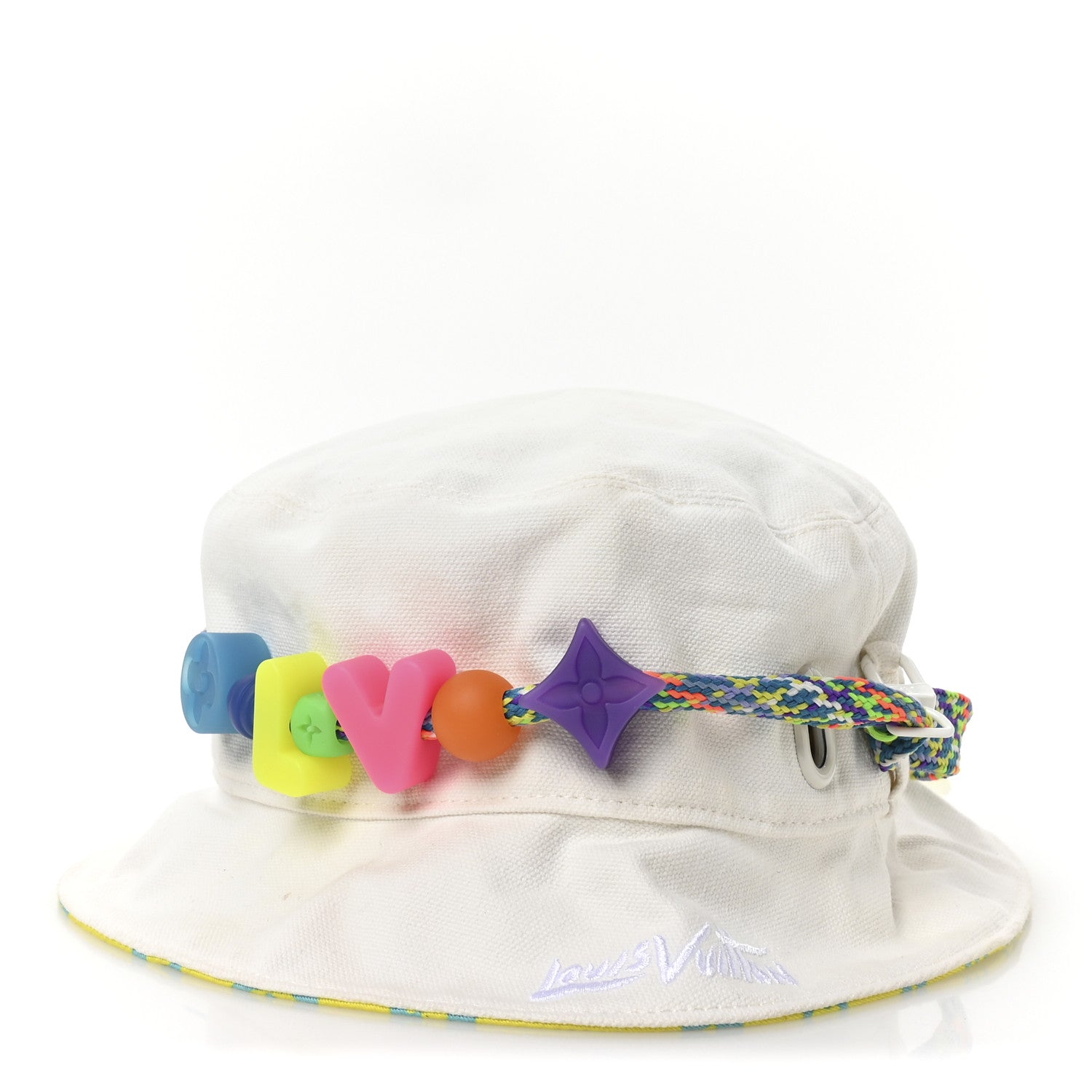 Louis Vuitton Cotton Monogram Reversible Play LV Bead Bucket Hat S Lime 1 of 14