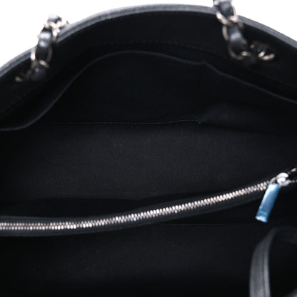 Chanel Metallic Grained Calfskin Medium Woven Chain Shopping Bag Black 5 of 10