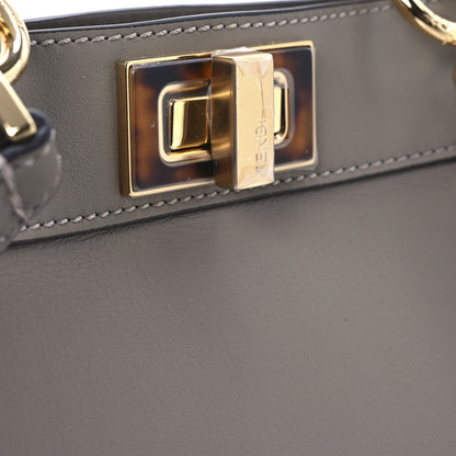 Fendi Vitello Seta Shiny Nappa Plexiglass Bi-Color Small Peekaboo I SEE U Satchel Tartaruga Black 11 of 12