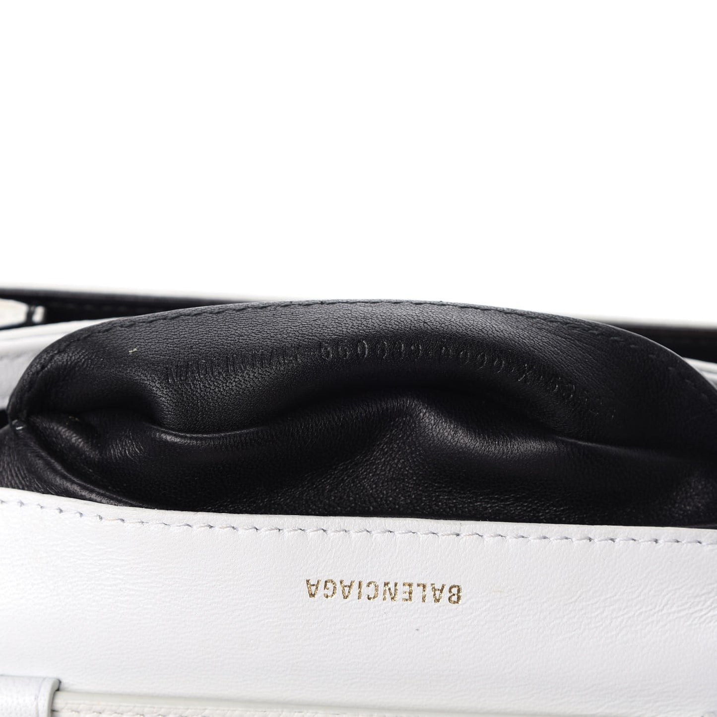 Grained Calfskin Logo Print Ville Day Bag XS White
