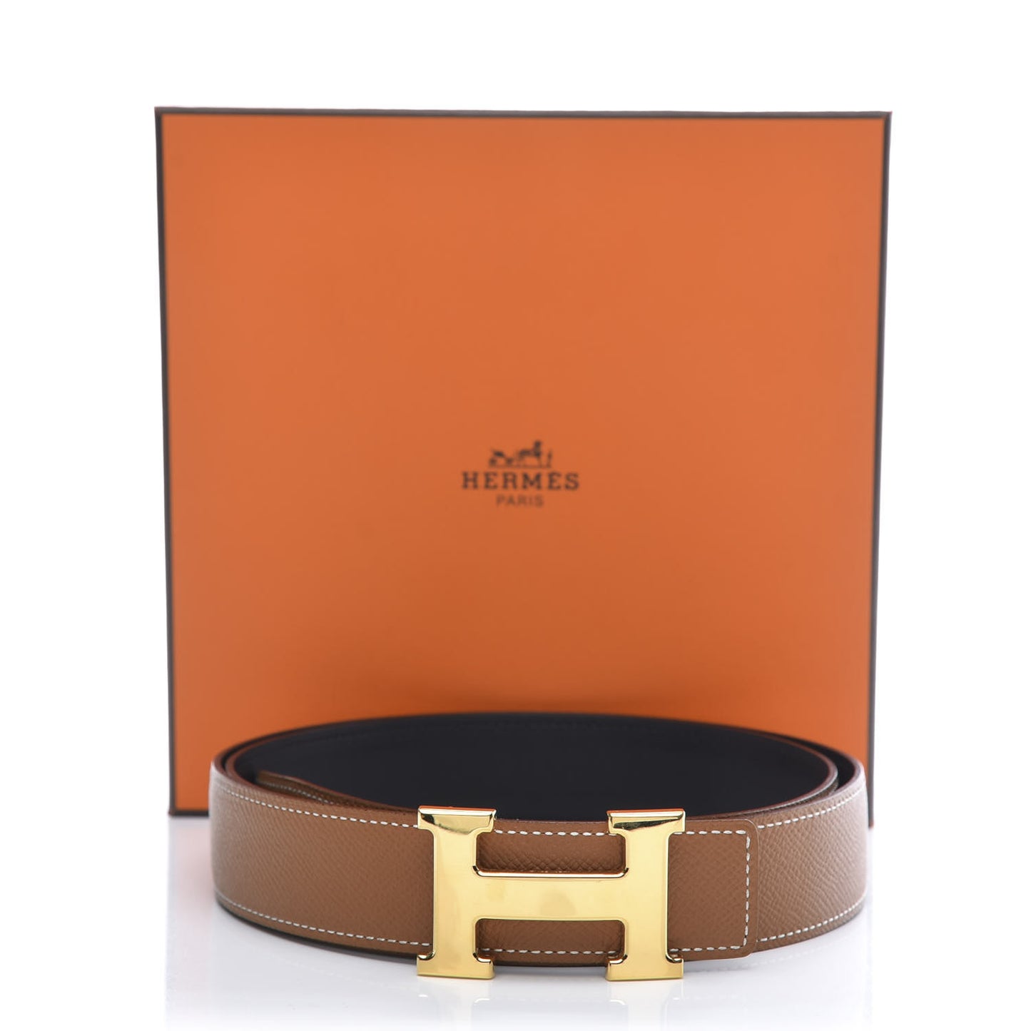 Swift Epsom 32mm H Belt 100 Black Gold