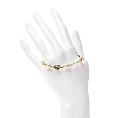 Gucci Interlocking G Flower Pearl Bracelet Gold 2 of 4