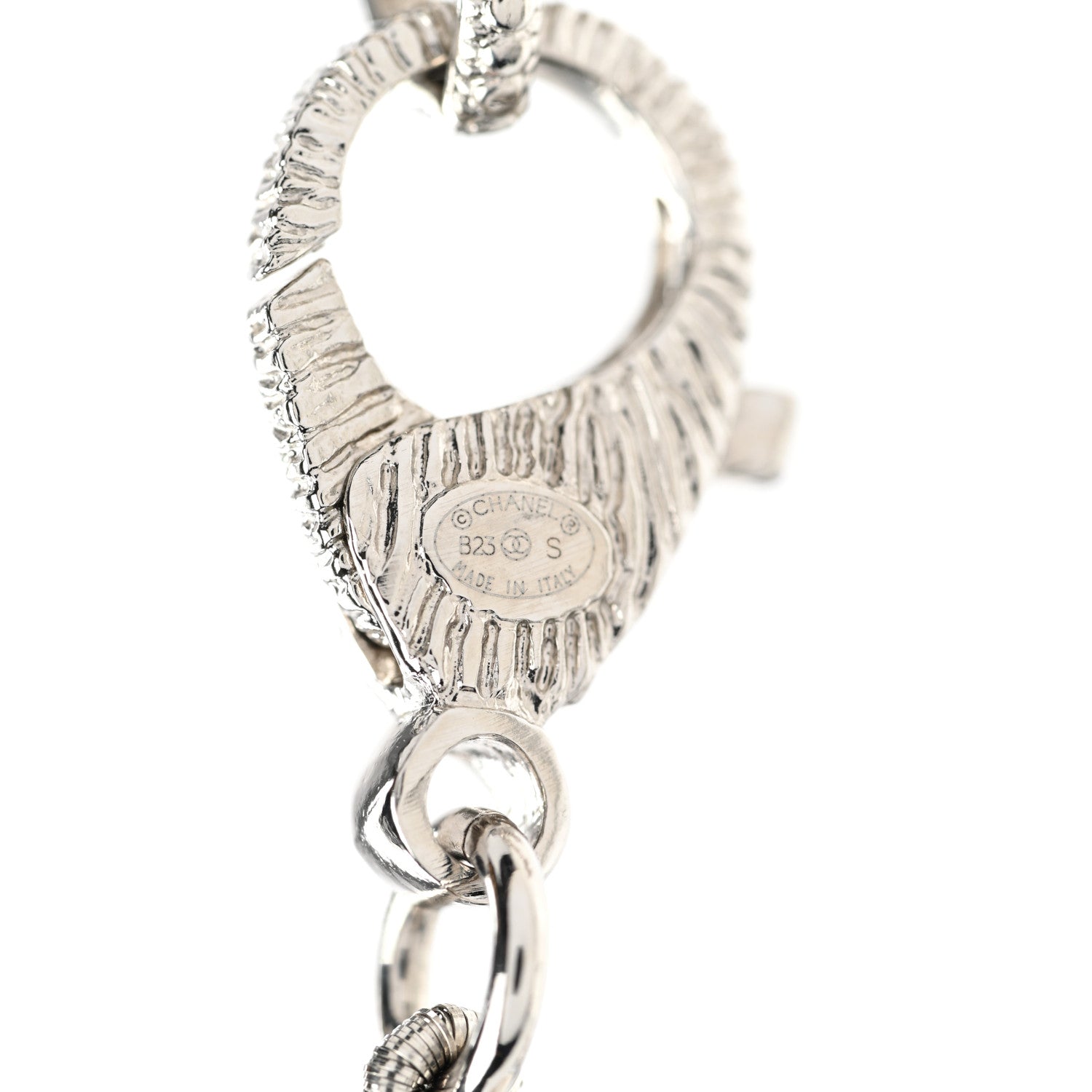 Chanel Pearl Crystal CC Choker Necklace Silver 5 of 5