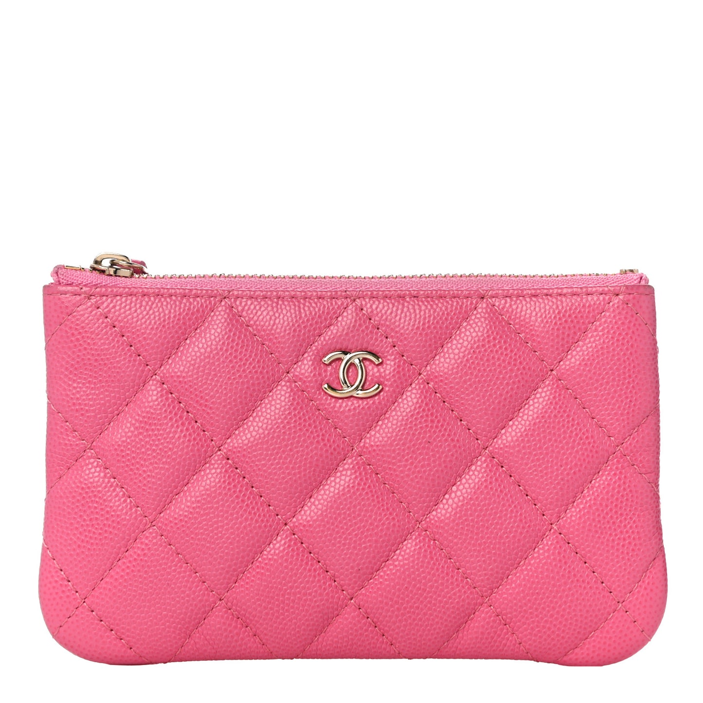 Caviar Quilted Small Cosmetic Case Pink