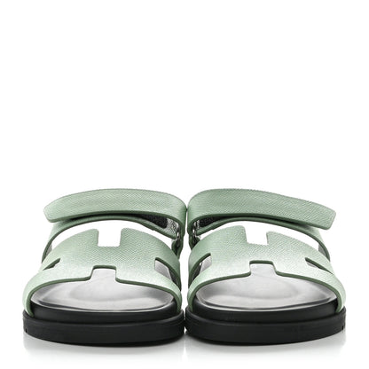 Hermes Epsom Womens Chypre Sandals 39 Vert Jade 2 of 9