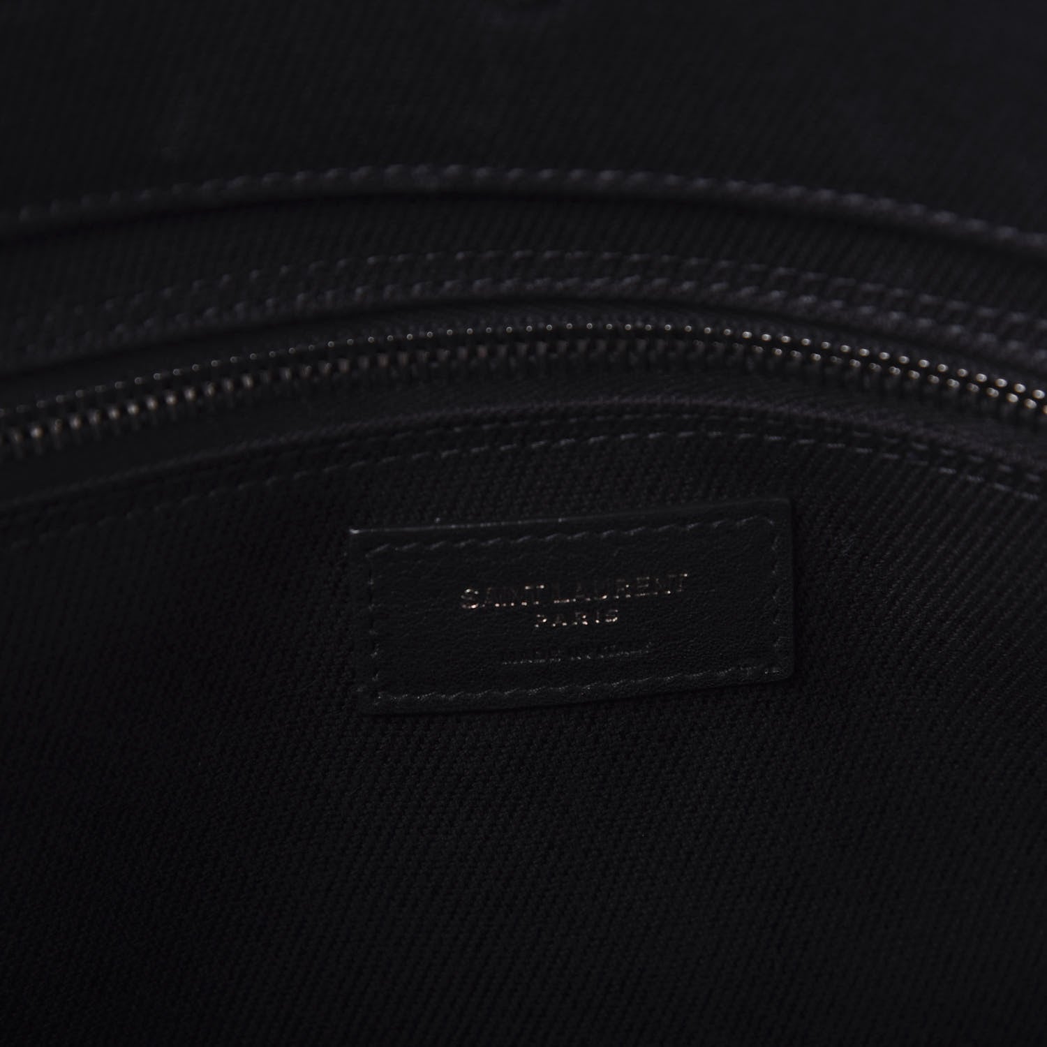 Saint Laurent Linen Calfskin Rive Gauche Tote Black 8 of 9