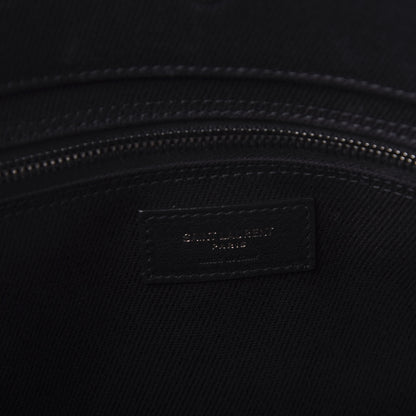 Saint Laurent Linen Calfskin Rive Gauche Tote Black 8 of 9