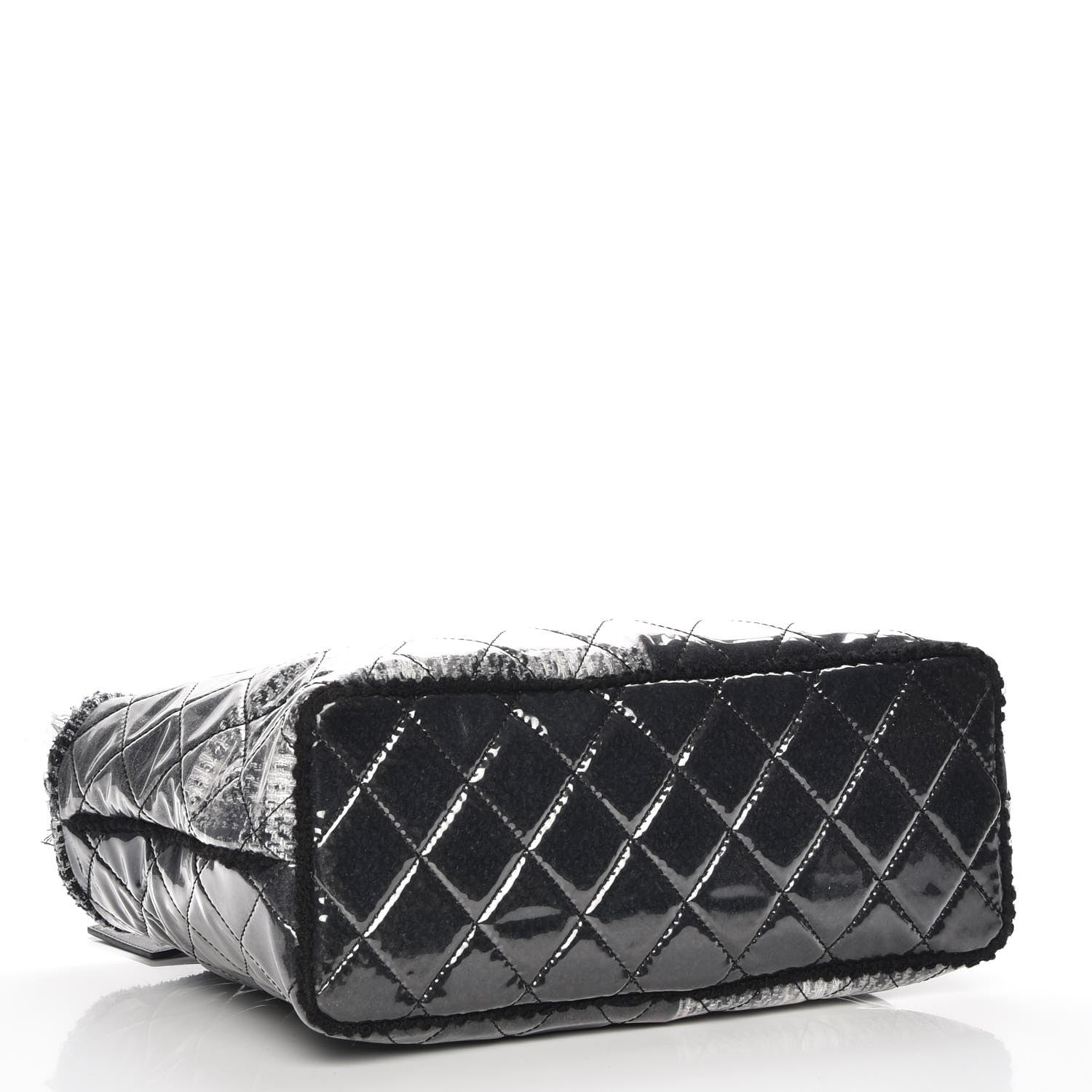 Chanel Vinyl Funny Tweed Patchwork Tote Grey 4 of 7