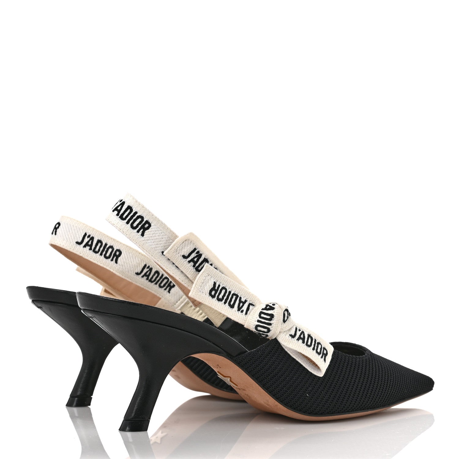 Christian Dior Technical Canvas Ribbon J Adior Slingback 65mm Pumps 37 Black 4 of 11
