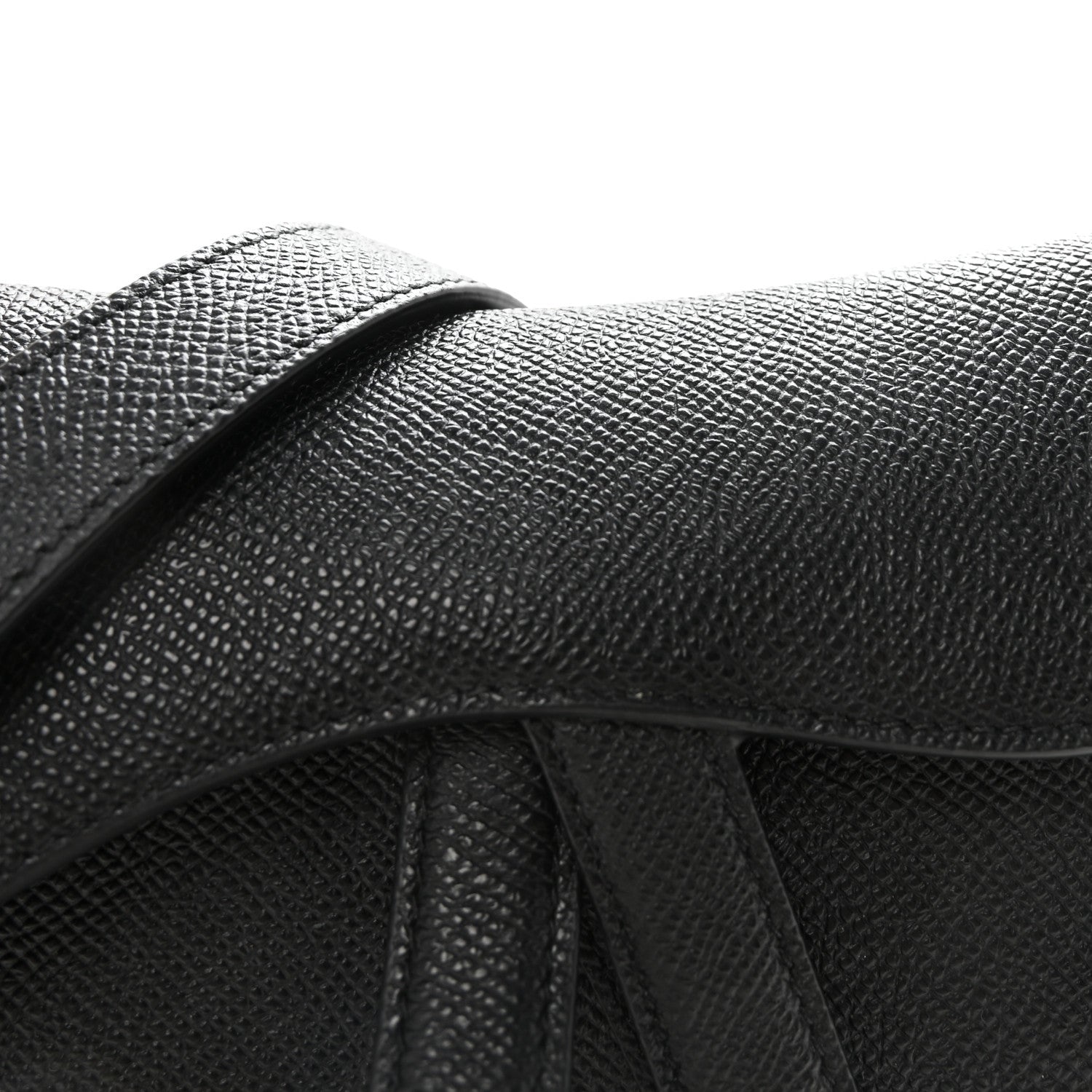 Christian Dior Grained Calfskin Mini Saddle Bag With Strap Black 8 of 11