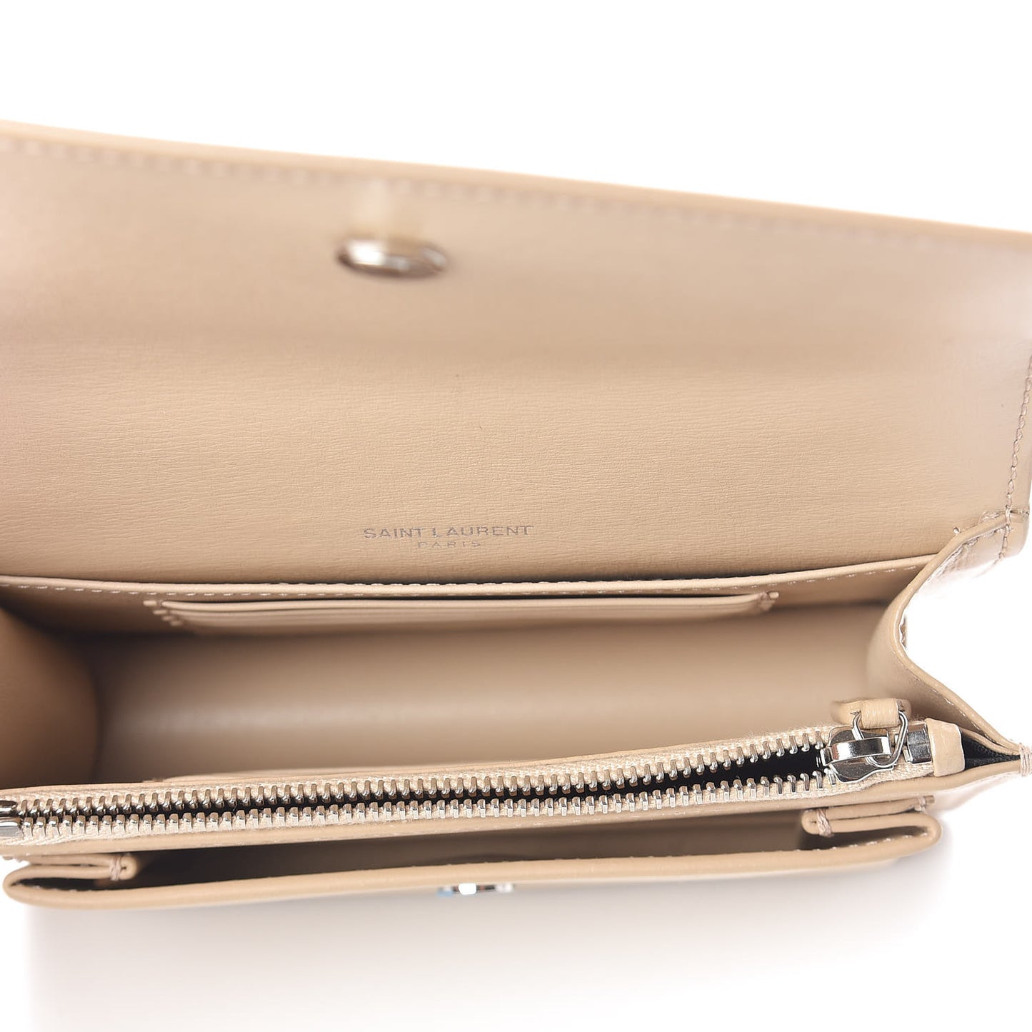 Calfskin Monogram Sunset Chain Wallet Nude Powder