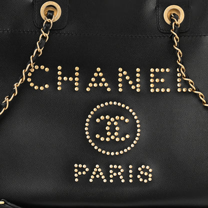 Chanel Caviar Small Studded Deauville Tote Black 7 of 10