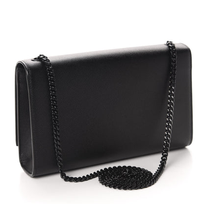 Saint Laurent Grain De Poudre Medium Classic Monogram Kate Satchel Black 3 of 10