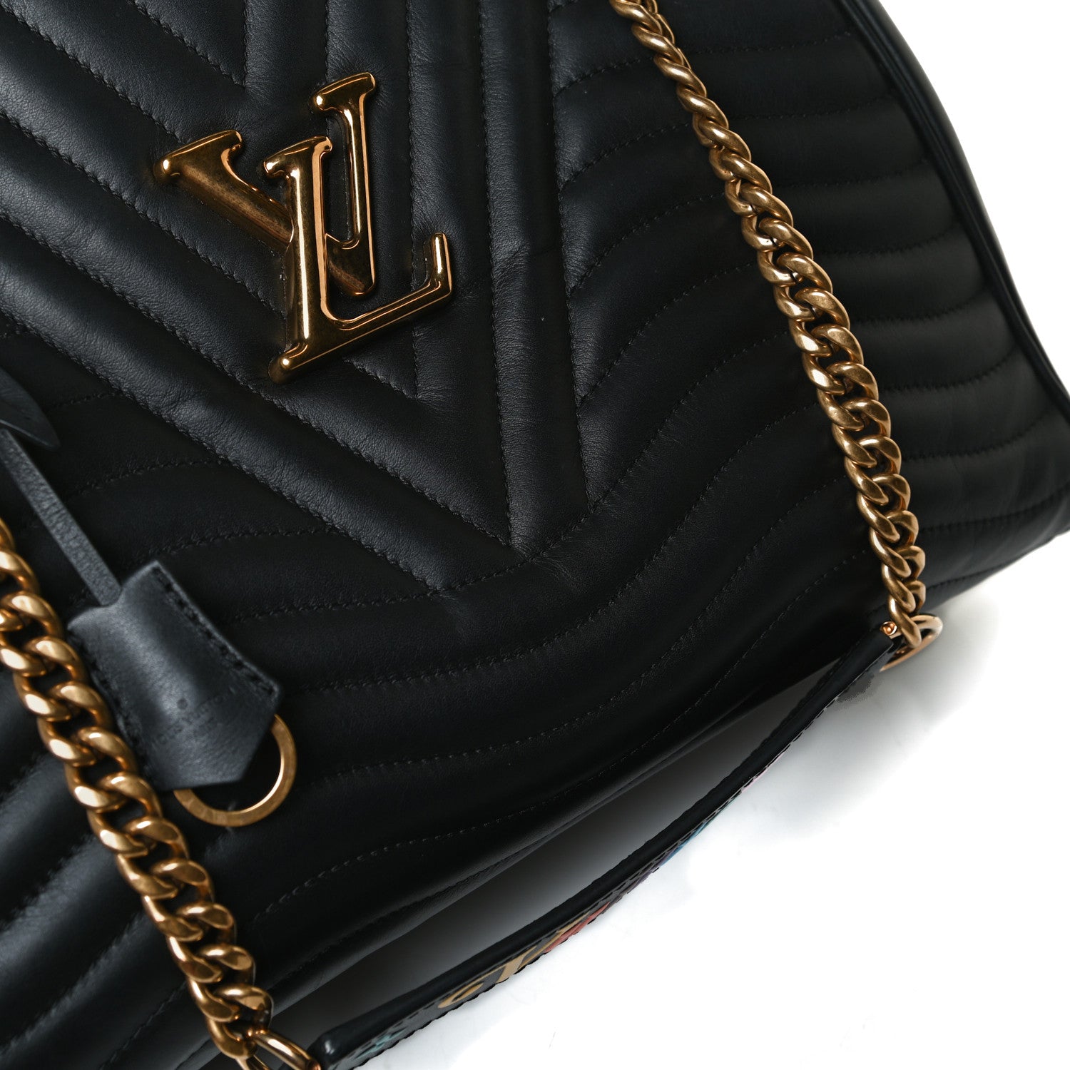 Louis Vuitton Calfskin New Wave Chain Tote Black 15 of 16