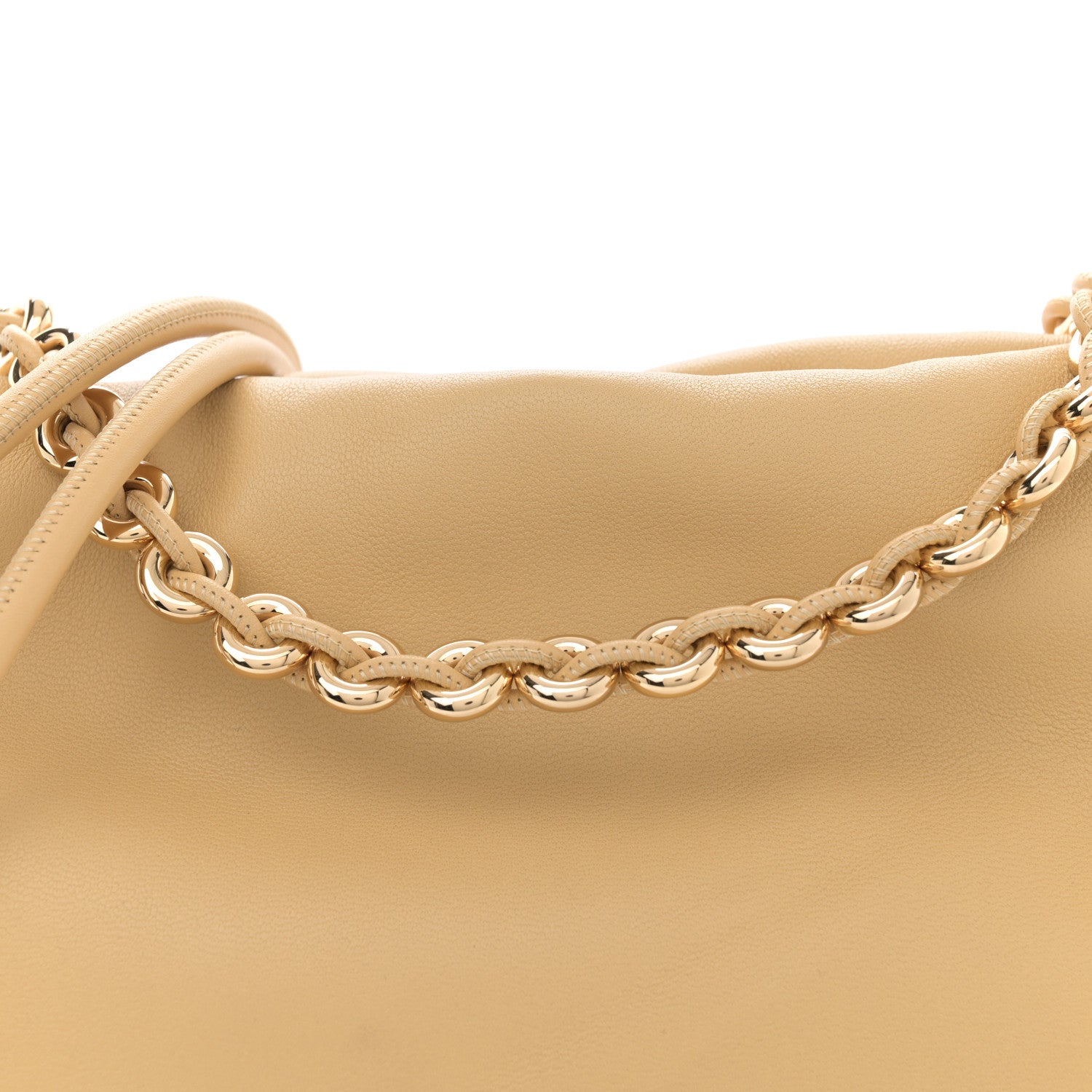 Loewe Mellow Nappa Medium Donut Chain Flamenco Knot Clutch Sahara 8 of 10