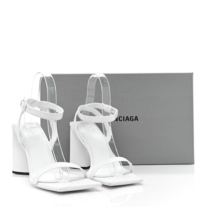 Balenciaga Smooth Calfskin Moon Square Toe 90mm Sandals 38 Optical White 6 of 6