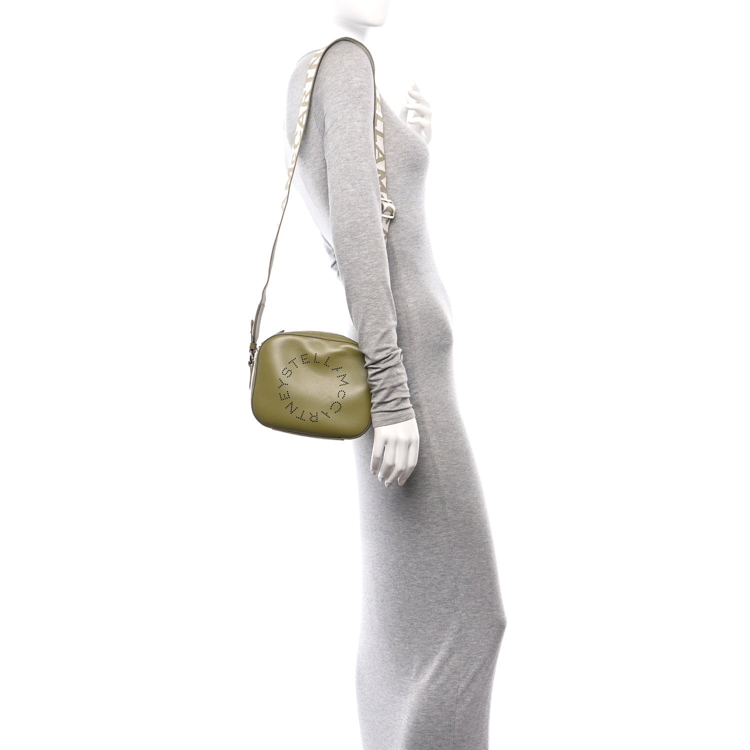 Stella McCartney Eco Alter Nappa Perforated Logo Mini Bag Green 2 of 9