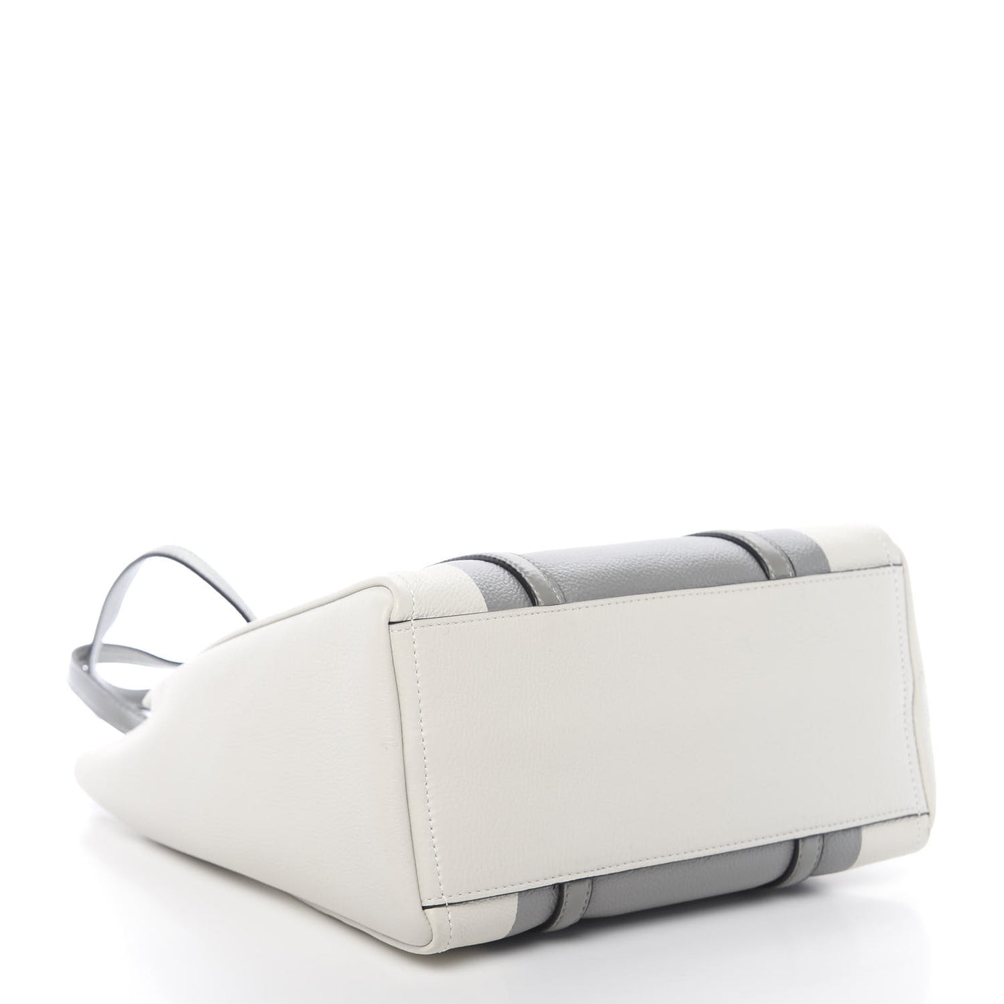 Grained Calfskin The Tag Tote Grey White