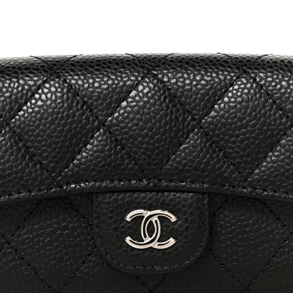 Chanel Caviar Quilted Flap Card Holder Wallet Black Black 9 of 10