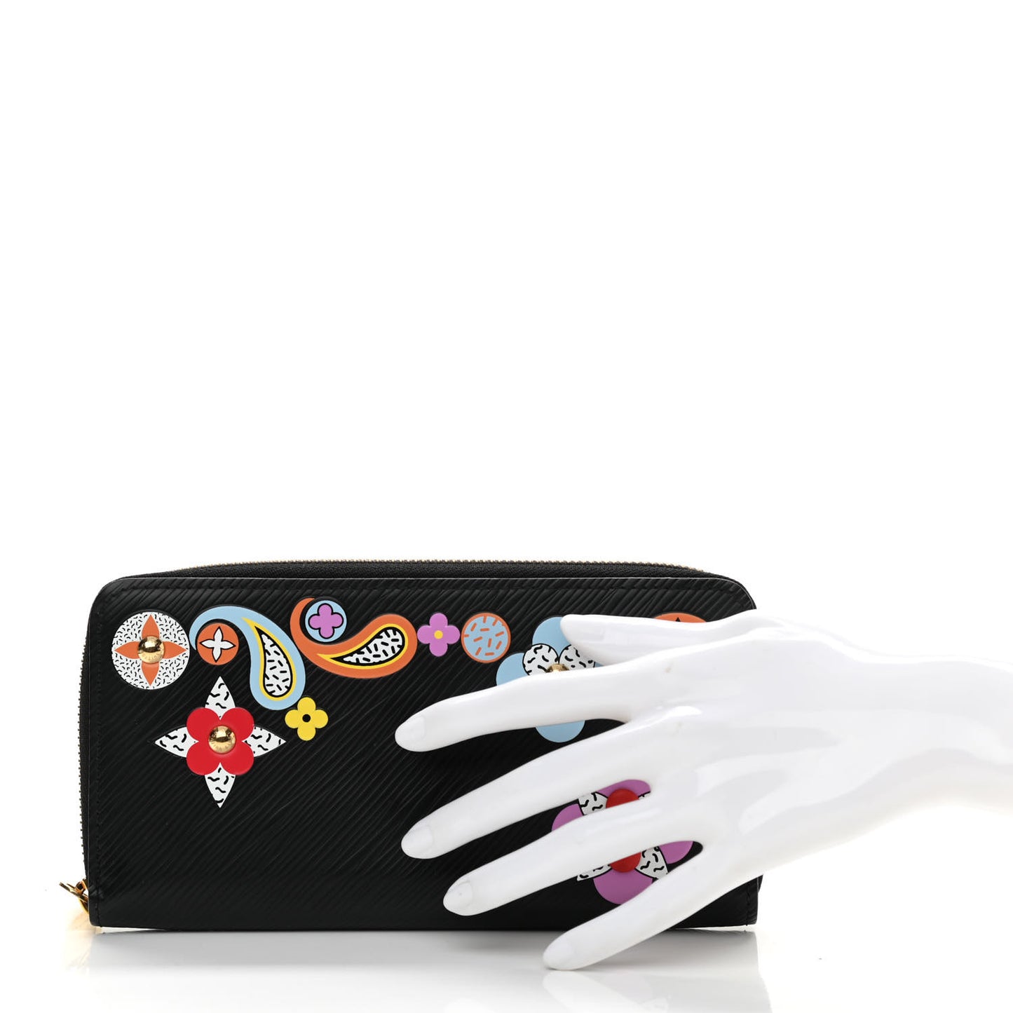 Epi Blooming Flowers Zippy Wallet Black